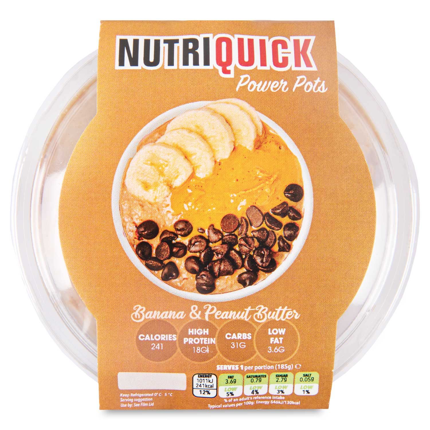 Protein Power Pots Banana & Peanut Butter 185g Nutriquick